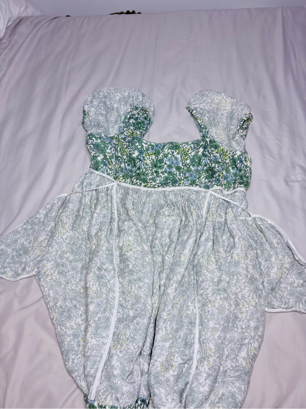 J. Crew Green Floral Puff-Sleeve Sundress - Picture 10 of 12